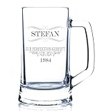 Böckling Bierglas mit Gravur für Geburtstag mit Name und Geburtsjahr / 500ml Volumen/Bierseidel graviert/Geschenke für Männer