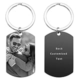 Anlewo Personalisierter Schlüsselanhänger mit Foto & Gravur – Individuelles Geschenk für Männer, Frauen & Papa. Hochwertiger Edelstahl Dog Tag – Vatertags, Valentinstag, kreatives Fotogeschenk