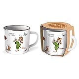 Trötsch Pettersson und Findus Emaille Becher Findus Tasse Geschirr Katze: Kaffeetasse Teetasse Geschenkidee Geschenk Tasse Emaillebecher