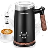 Aigostar Milky - 4 in 1 Milchaufschäumer Elektrisch 500W, 300ml Automatischer Milchschäumer für Heißer und Kalter Milchschaum, Edelstahl Milk Frother für Milch Kaffee heiße Schokolade, Schwarz