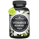 Vitamin B Komplex - 180 vegane Kapseln - 500µg Vitamin B12 - alle 8 B-Vitamine (B1, B2, B3, B5, B6, B7, B9, B12) - Mit bio-aktiven Vitamin B-Formen -laborgeprüft, in Deutschland produziert