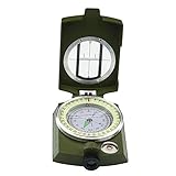 SDFGBNJK Kompass Wasserdicht Militär Marschkompass, Metall Taschenkompass Professioneller Peilkompass Compass Mit Tragschlaufe,Grün