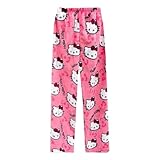 Schlafanzug Damen Pyjamas Hosen Lang Flanell Pyjama Hose Damen Schlafhose Weich Kawaii Pyjamas Anime Bequeme Winter Schlafanzughose Teenager Mädchen Anime Cartoon Casual Home Hosen