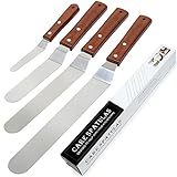 Winkelpalette, 4 Teiliges torte Winkelpaletten Edelstahl Klein und Lang Streichpaletten set, Profi Hoch Winkelpalette Tortenmesser Konditorenmesser Icing Spachtel für torten konditoren