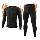 MeetHoo Thermounterwäsche Herren, Warm Atmungsaktiv Funktionsunterwäsche Thermowäsche Set Thermo Unterwäsche Lang Thermohemd & Thermohose für Männer Winter Skifahren Laufen Sport