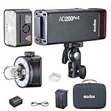 GODOX AD200ProII Aktualisierter 200Ws 2.4G Flash Taschenblitz, 1/512 bis volle Leistung, 10-stufige Leistungsanpassung, Farbtemperatur Konstantmodus ±100K