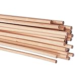 Party Discount Rundstäbe, 1m Länge, 10 Stück, Holzstäbe aus Buche, astfrei, für diverse Bastelarbeiten, Dekoration, Garten (5mm)