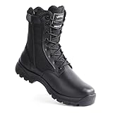 IODSON 8' Durchstichfeste Kampfstiefel Leicht Militär Stiefel Schwarz Springerstiefel Motorradstiefel Einsatzstiefel Herren&Damen mit seitlichen YKK-Reißverschlüssen Schwarz 43