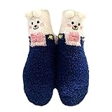 Kuschelsocken Damen Weihnachtssocken Weihnachts Flauschig Warm Socken Wintersocken Kuschelige Bettsocken Schlafsocken Haussocken Thermosocken Weihnachten Geschenk für Frauen Mädchen Jungen