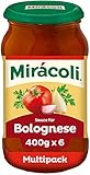 MIRÁCOLI Pasta Sauce für Bolognese, 6 Gläser (6 x 400g)