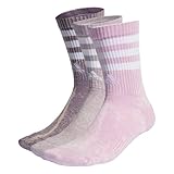 adidas, 3-Stripes Stonewash, Socken (3 Paare), Schattenviolett/Bliss Lilac/Weiß, L, Unisex-Adult L(43-45)