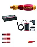 Wiha elektrischer Schraubendreher speedE Set 2 (41912), 13 tlg., mit Akku + L-Boxx + Bits + Batterien + Ladegerät EU + Drehmoment Adapter, Phillips/ Schlitz/ Pozidriv/ Pozidriv PlusMinus (SL/PZ)