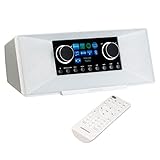 MEDION P85333 Internetradio mit DAB+ (WLAN, UKW, Spotify Connect, Amazon Music, USB, Kopfhörer-Anschluss, AUX, Stereo Line-Out Cinch, Sleep Timer) weiß