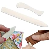 Devenirriche Papier Bonefolder Falzbein Knochen, 2 Stücke Kunststoff Papierfaltset Faltstifte Bone Folder für Papierhandwerk Kartenherstellung Lederverarbeitung