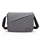 FANDARE Unisex Umhängetasche Schultertasche Crossbody Bag für 10.5 Zoll Laptop Kuriertasche Herren Damen Messenger Bag Laptoprucksäcke für Reise Schule Hochschule Arbeit Outdoor Schulranzen Grau