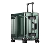 WANGWANGDUI Koffer Vollaluminium-Magnesiumlegierungs-Metallkoffer, Trolley-Koffer, Hartschalenkoffer, Gepäck-Check-in-Koffer for Herren Und Damen FferHandgepäck(Green,20in)