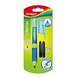 Keyroad Ergonomischer Tintenroller SMOOZZY WRITER 0,7mm/ Schreibfarbe Blau im Lieferumfang 2 Patronen mit blauer Tinte/Rutschfest Gummierte Griffstück Farbe : Sortiert , 1 stück (1er Pack)