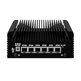 ROUAFWIT Micro Firewall N100 12TH Gen Fanless Mini PC, DDR5 8GB RAM 128GB SSD Router Appliance Computer, Support Windows, OPNsense, 6 x 2.5Gbe i226-V Ethernet, TF, Type C, AES-NI