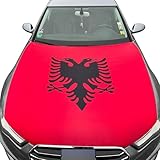 Albanische motorhauben Flagge - Autoflagge Albanien - Albanische Autoflagge - Motorhauben Überzieher Albanien Flagge