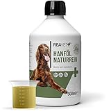 ReaVET Hanföl kaltgepresst für Hunde & Katzen 500ml – Barf Öl aus Kaltpressung in Premiumqualität – Naturreines Futteröl, Premium Hanföl, Naturprodukt Ohne Zusätze