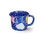 SISWIM Getränkebecher Emaille 300ml Kindertasse Kaffeetasse Becher Personalisierte Emaille Tasse Trinkbecher Teetasse Weiß/Rosa/Grün/Blau Kaffeetassen (Color : Blauw)