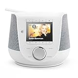 Hama DAB+ Digitalradio Internetradio (Smart Radio mit 2-Wege-Lautsprecher & Handy-Ladefunktion, WLAN/DAB/DAB+/FM, Bluetooth/Spotify Streaming, Stationstasten, Radio-Wecker, App) Internet-Radio weiß