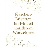 8 Flaschenetiketten selbstklebend mit Text personalisiert - Etikett Gold-Look - Flaschen Aufkleber für Wein oder Sekt