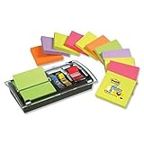 Post-it DS100-VP Z-Notes Spender Promotion (76 x 76 mm inkl. 1 Post-it Z-Notes und Index Spender) 12 Blöcke à 100 Blatt Neonfarben