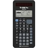 Texas Instruments TI-30X Pro Mathprint Schulrechner (4-zeiliges hochauflösendes Display, Solar- und Batteriebetrieb) Schwarz