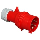 Kopp 176000008 CEE Stecker, 5-polig, 32 A, 400 V, rot