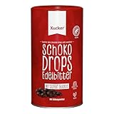 Xucker Schoko Drops Edelbitter 750g - Schokolade mit Xylit Zuckerersatz Vegane Schokodrops Zuckerreduzierte Süßigkeiten zum Backen (min. 75% Kakaoanteil)