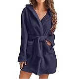 Kurz Bademantel Damen Frottee Flauschig Rosa Morgenmantel Hausmantel Frotteemantel Robe Negligee Saunakilt Morgenrock Nachtwäsche Bathrobe Kimono Reisebademantel Langarm Saunamantel