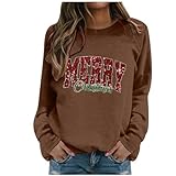 Pullover mit Ohren Damen Sweatshirt Damen Baumwolle schwarz Halloween Hoodie Damen Fruit of The Loom Jacke Damen Mantel mit gürtel Damen rot Basic Langarmshirt Damen Weihnachtspullover Flanellhemd