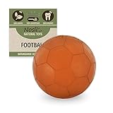 Nosli Natural Toys Football • Premium Hundeball aus 100% Naturkautschuk • Zahnpflege Kauspielzeug für Hunde • Wurfball für kleine & große Hunde • Hundespielzeug Ball • Spielball (M)