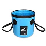 Faltbarer Eimer, 20 L Multifunktions Falteimer, Outdoor Faltschüssel, Waschbecken Zusammenklappbarer, Camping Eimer fürReisen im Wandern, Blau