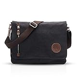 FANDARE Retro Umhängetasche Schultertasche Segeltuch Laptoprucksäcke für 14 Zoll Laptop Kuriertasche Herren Damen Crossbody Messenger Bag Reise Schule Hochschule Arbeit Multifunktions Schulranzen Blau