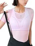 INBIKE Fahrradtrikot Radtrikot Rennrad Trikot Funktionsunterhemd Sportshirts Damen Kurzarm Fahrradbekleidung Sommer Atmungsaktiv Feuchtigkeitstransport Schnell Trocknend Rosa M/L