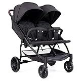 DREAMADE Geschwisterwagen, Doppelkinderwagen für 2 Kinder, Zwillingswagen Faltbar, Buggy mit Doppelsitz, Kinderwagen (Schwarz)