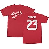 Shaqiri 23 Jersey-Stil - Schweiz-Fußballfan Unisex-T-Shirt (Rot, 3X-Large)