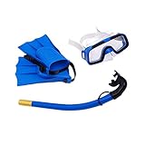 Wasserdichte Schnorchelausrüstung für Kinder, verstellbare Schwimmflossen für Jungen und Mädchen, Kinder-Schnorchel-Set, Schwimmbrille, Schnorchelflossen