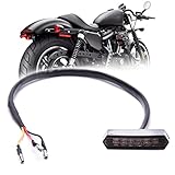 JMTBNO Motorrad Mini LED Rücklicht E-geprüft Shorty 6 LEDs Rot Rücklicht Bremslicht Kennzeichenbeleuchtung Heckleuchte 12V Universal für Motorrad Roller Quad Bike