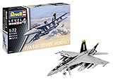 Revell Modellbausatz F/A-18 Super Hornet I Detaillierte Nachbildung des Kampfflugzeugs I 2 Decalversionen I Maßstab 1:72 mit 97 Teilen I Perfekt für erfahrene Modellbauer und Einsteiger I Kampfjet