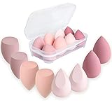 EUDUQ 8 Stück Make up Schwamm Set,Beauty Blender groß Make Up ei bunt Puderquaste Kosmetik Schwämmchen Waschbar Sponge Abschminkpads für Flüssigkeit Foundation Puder Sonnenschutz