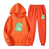 luoluoluo Damen Tracksuit Unisex Langarm Dinosaurier Bedruckte Sweatshirt Langarmhose Zweiteiliger Sportanzug Set Outdoor Jogger Trainingsanzug Outfits für Frühling Winter