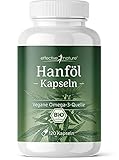 Hanföl Kapseln - Bio Hanfsamenöl kaltgepresst in veganen Kapseln - 2880mg pro Tag - Hochdosiert - pflanzliche Quelle für Omega 3-6-9