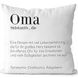 JUNIWORDS Kissen, Definition: Oma, Weiß-Schwarz, 2-farbig (1003918)