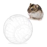 Relaxdays Hamsterball, Ø 14 cm, Laufkugel für Hamster & Mäuse, aus Kunststoff, Nagerspielzeug zum Laufen, transparent