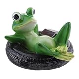 HTYG Garten Deko Schwimmtier Schwimm Frosch, schwimmende Wasser Matte künstliche teich Dekorationen frösche grünpflanze badewanne Sommer Schwimmbad schwimmspielzeug (C)