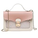 A-QMZL Mädchen Umhängetasche Klein Damen Schultertasche Handy Umhängetasche Handytaschen Geldbörse Handtaschen Mode Abnehmbare Kette Crossbody Bag für Damen Frauen Mädchen Kinder (Rosa)