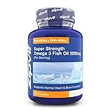 Omega 3 Fischöl 2000 mg, 120 Omega 3 Kapseln Hochdosiert mit Essentielle Fettsäuren EPA (660mg) und DHA (440mg). Unterstützt Herz, Gehirnfunktion und Augengesundheit.